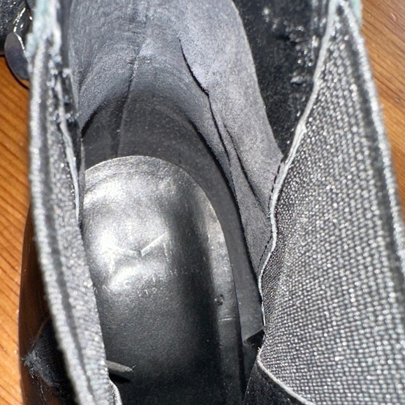 Marc Fisher Black Ankle Booties with Silver Chain Detail - Picture 13 of 13